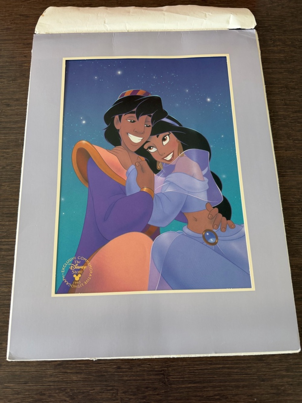 1993 Disney Aladdin & Jasmine Lithograph